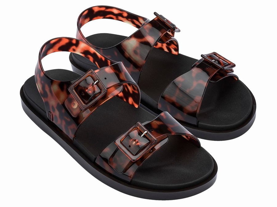 Sandalias Melissa Wide Tortoiseshell Mujer - Negras - Argentina AYU-460987